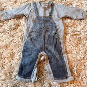 Signature by Levi Strauss Kids Overalls in Gray and Blue